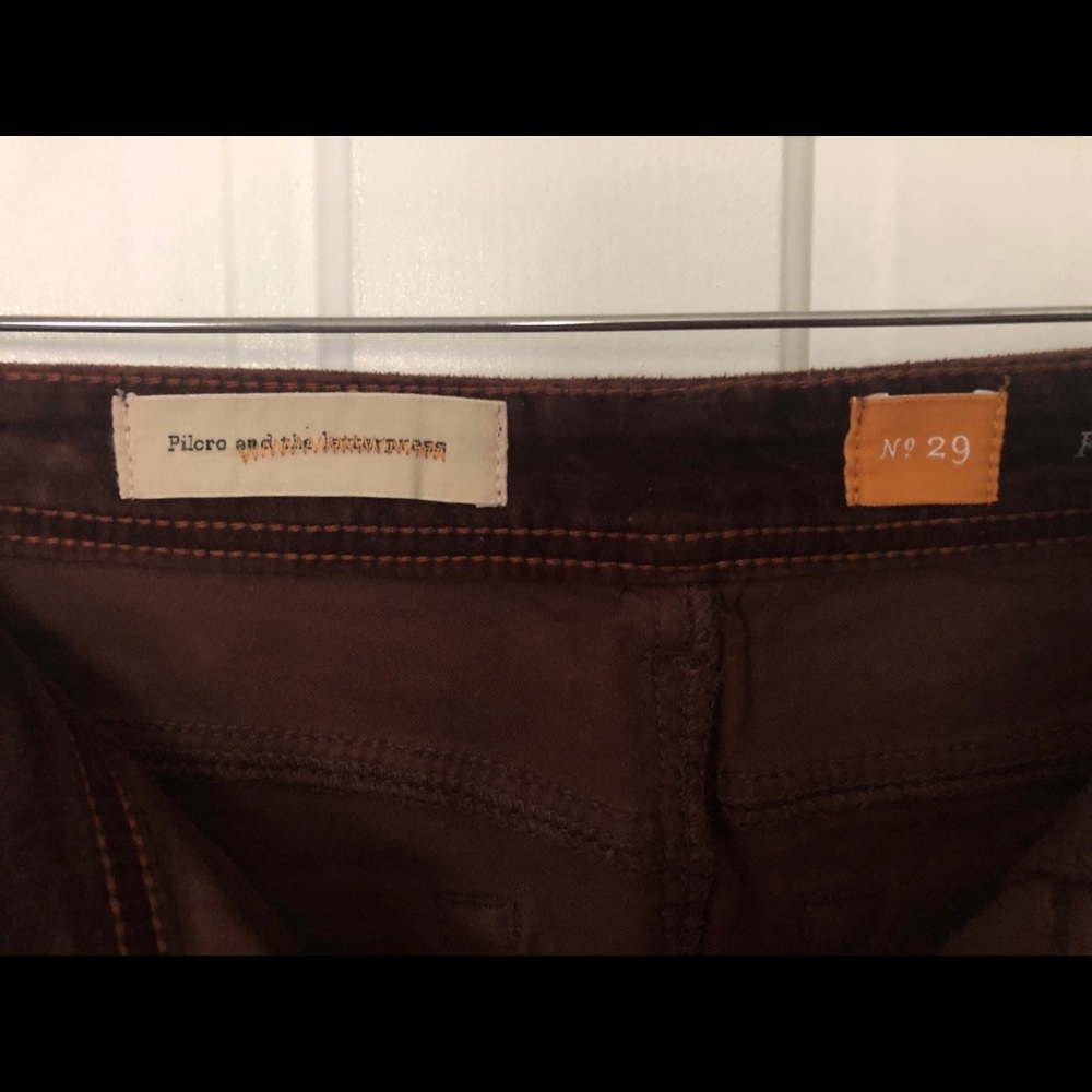 Anthropologie Velvet brown pants.